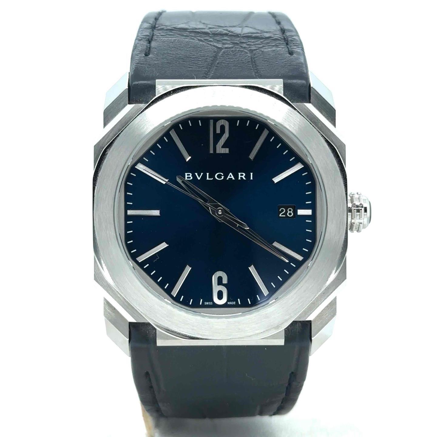 Bvlgari Pre-owned Bvlgari Octo Solotempo Blue Dial Men's Watch
