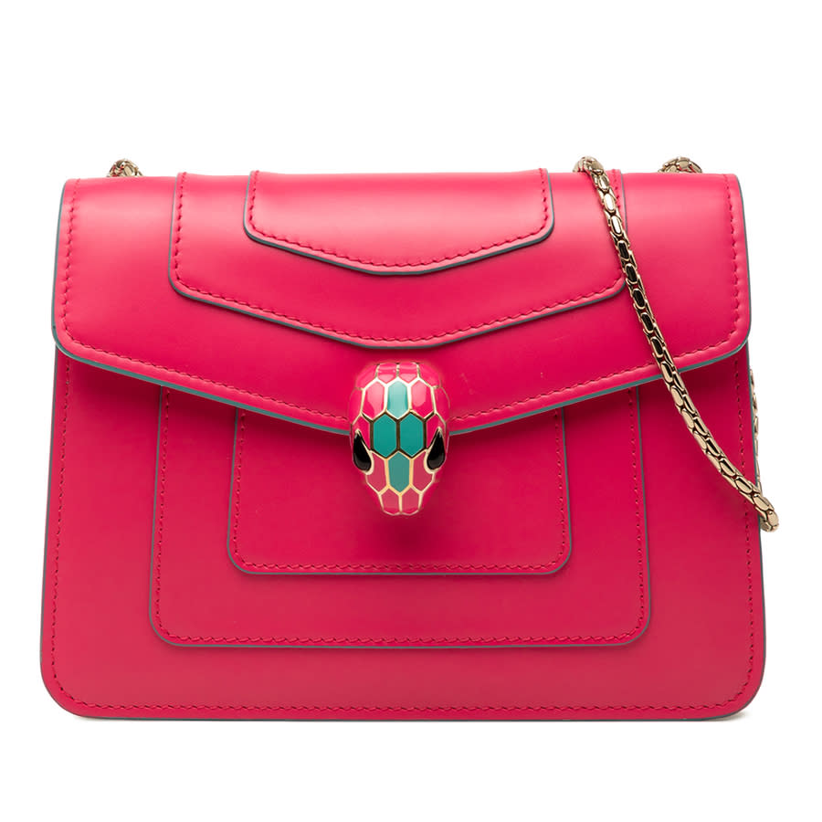 Bvlgari Pre-owned Bvlgari Small Leather Square Serpenti Forever