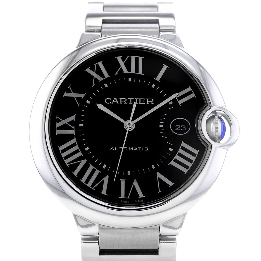 Cartier Ballon Bleu de Cartier Black Dial Silver Steel Strap Watch for Men - W6920042