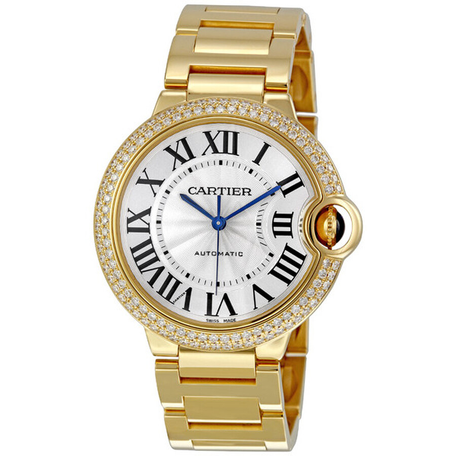 Cartier Preowned Cartier Ballon Bleu Medium Automatic Diamond Ladies