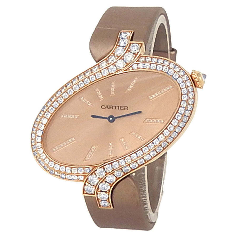 Cartier Preowned Cartier Delices Diamond Brushed Pink Gold Dial Ladies
