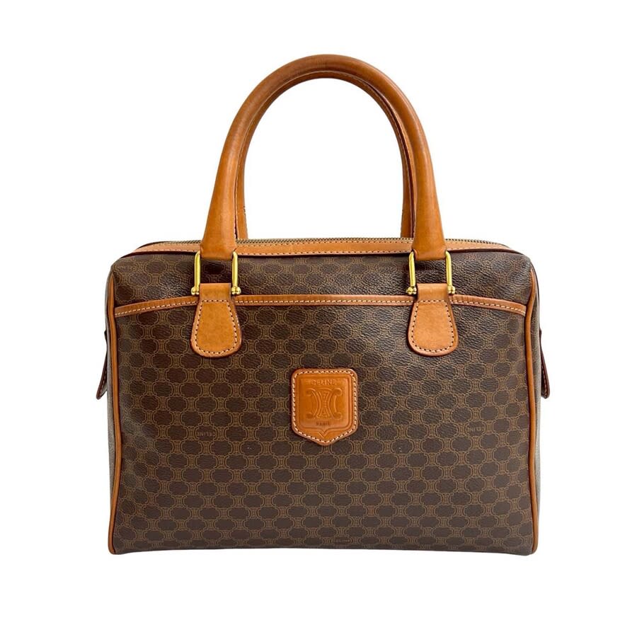 Celine Pre-owned Celine Macadam Coated Canvas Boston Bag Ladies