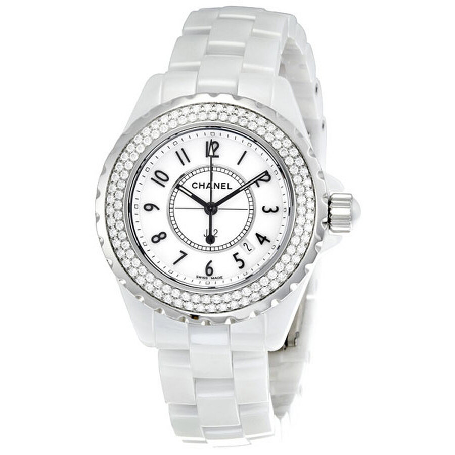 Chanel Preowned Chanel J12 Diamonds Quartz White Dial Ladies Watch
