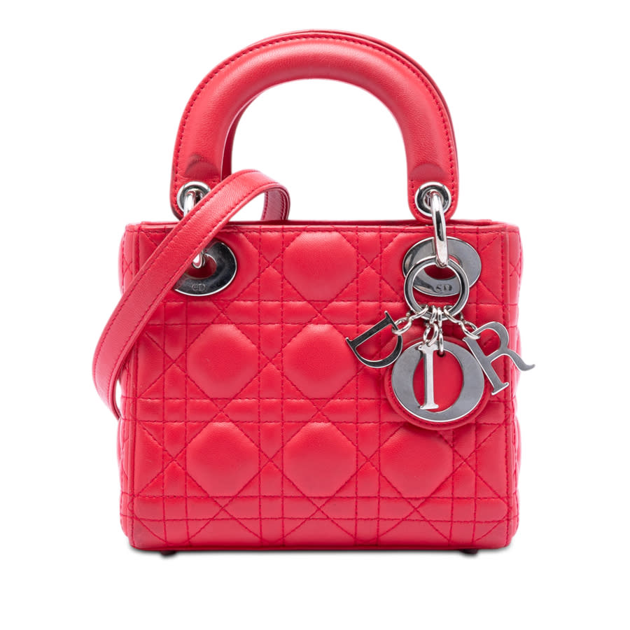 Dior Pre-owned Dior Mini Lambskin Cannage Lady Dior Ladies 04-MA