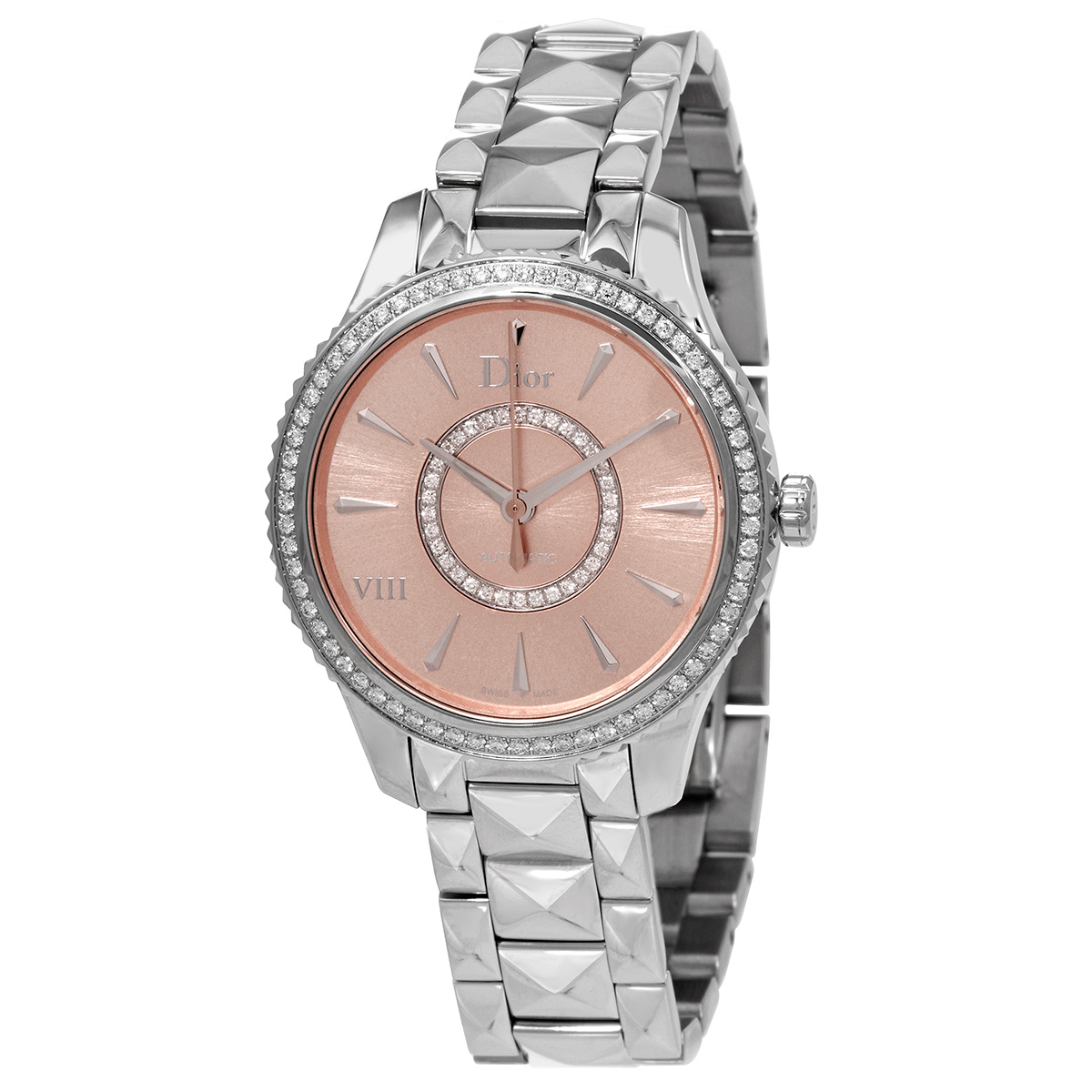 Christian Dior VIII Montaigne Steel Diamond Pink Dior VIII Montaigne Quartz Diamond Pink Dial Ladies Watch  main image 2