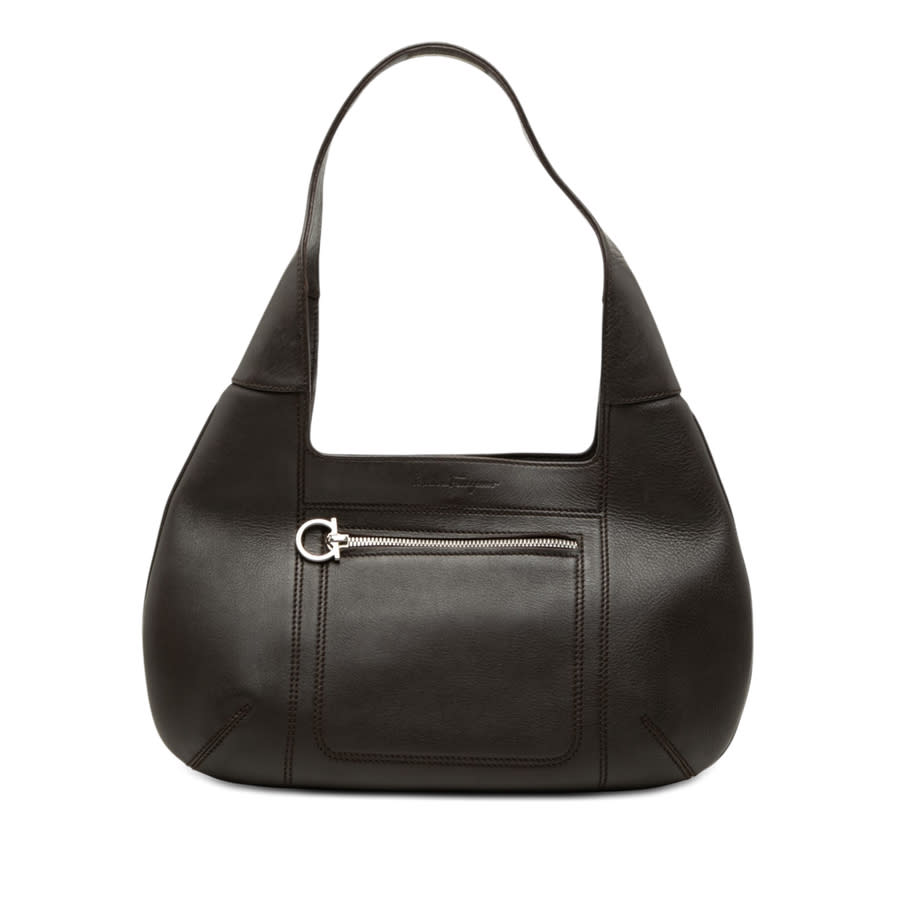 Ferragamo Pre-owned Ferragamo Calfskin Gancini Hobo Ladies