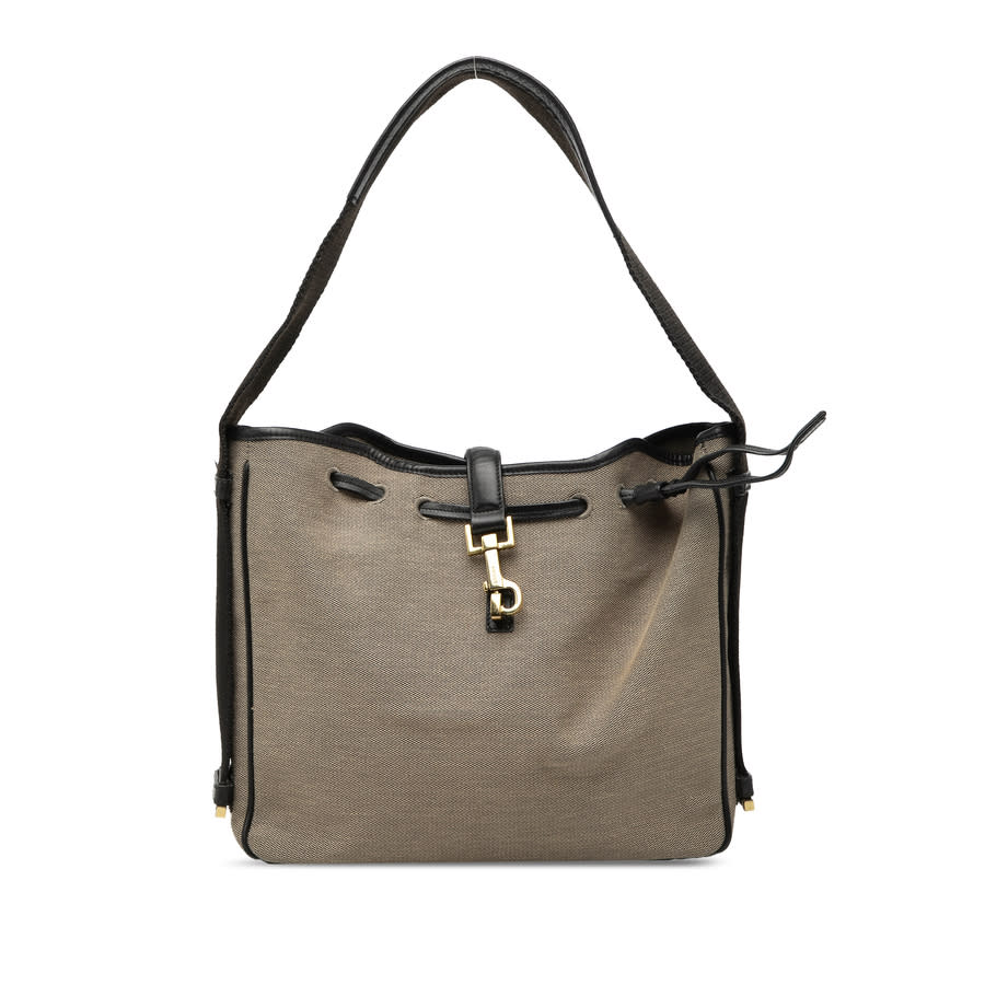 Gucci Pre-owned Gucci Canvas Jackie Drawstring Shoulder Bag Ladies