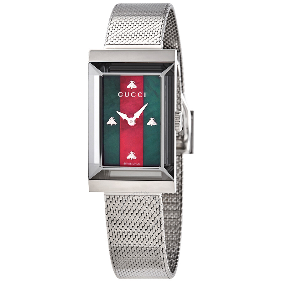 Gucci Pre-owned Gucci G-Frame Green and Red Web Mother of