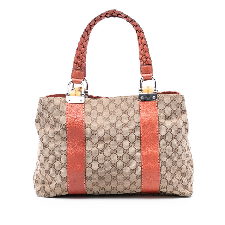 Gucci Pre-owned Gucci GG Canvas Bamboo Libeccio Tote Ladies 232947