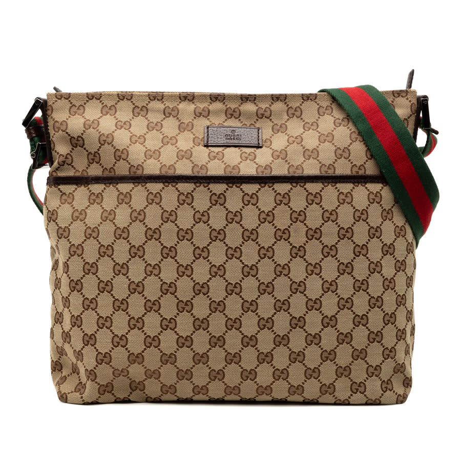 Gucci Pre-owned Gucci GG Canvas Web Crossbody Unisex 189751 213048