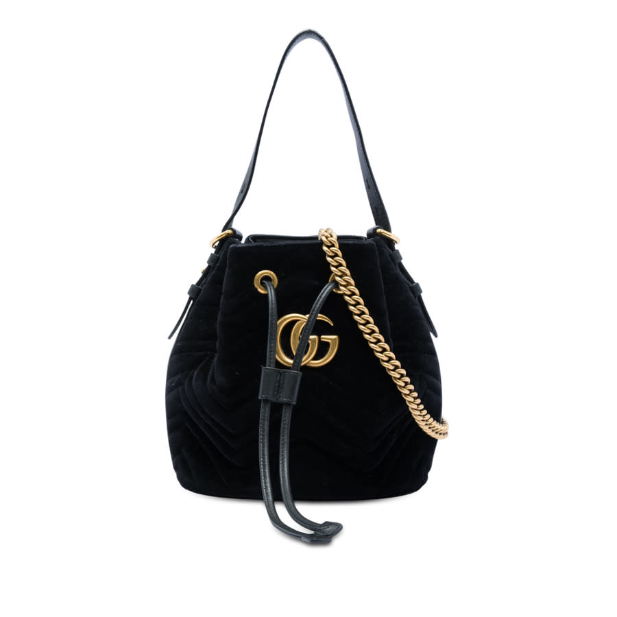 GUCCIのバック Gucci Pre-owned Gucci GG Marmont 2.0 Matelasse Velvet Bucket Bag