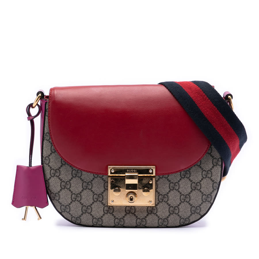 Gucci Pre-owned Gucci GG Supreme Web Padlock Crossbody Ladies