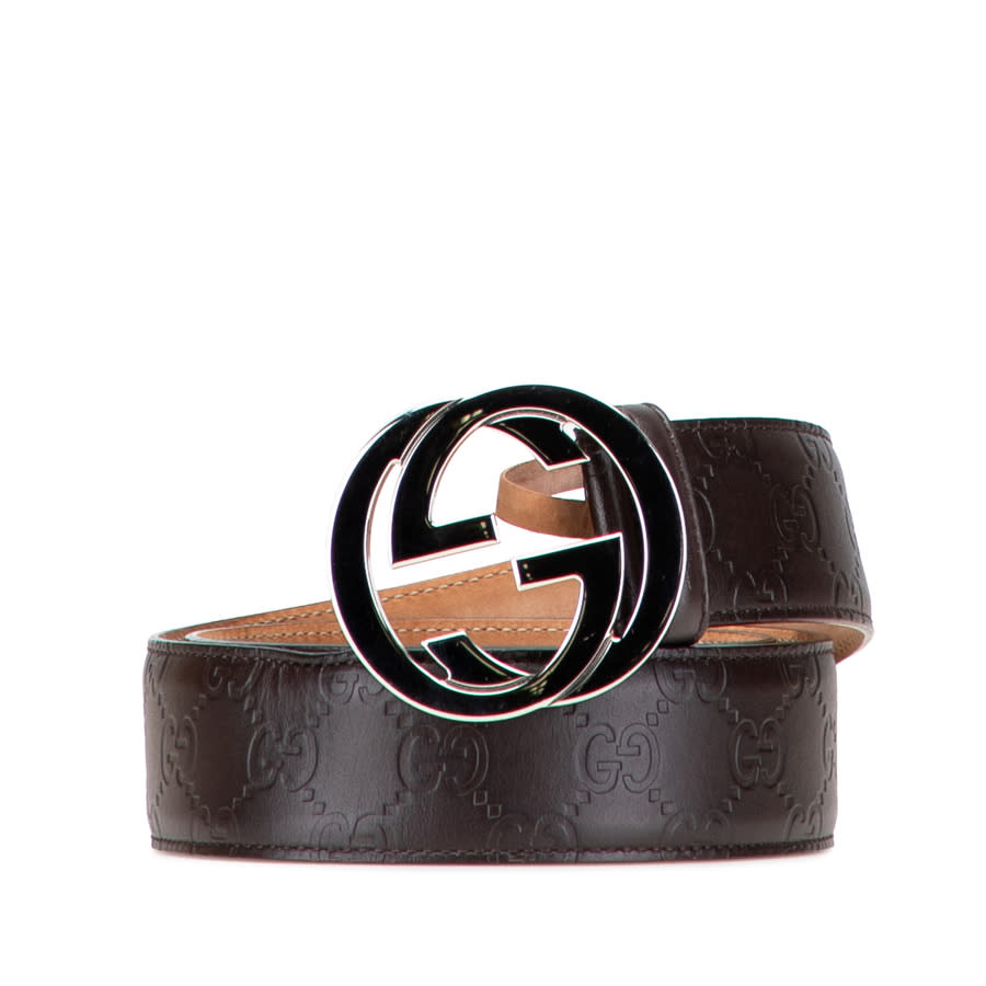 Gucci Pre-owned Gucci Guccissima Interlocking G Belt Ladies