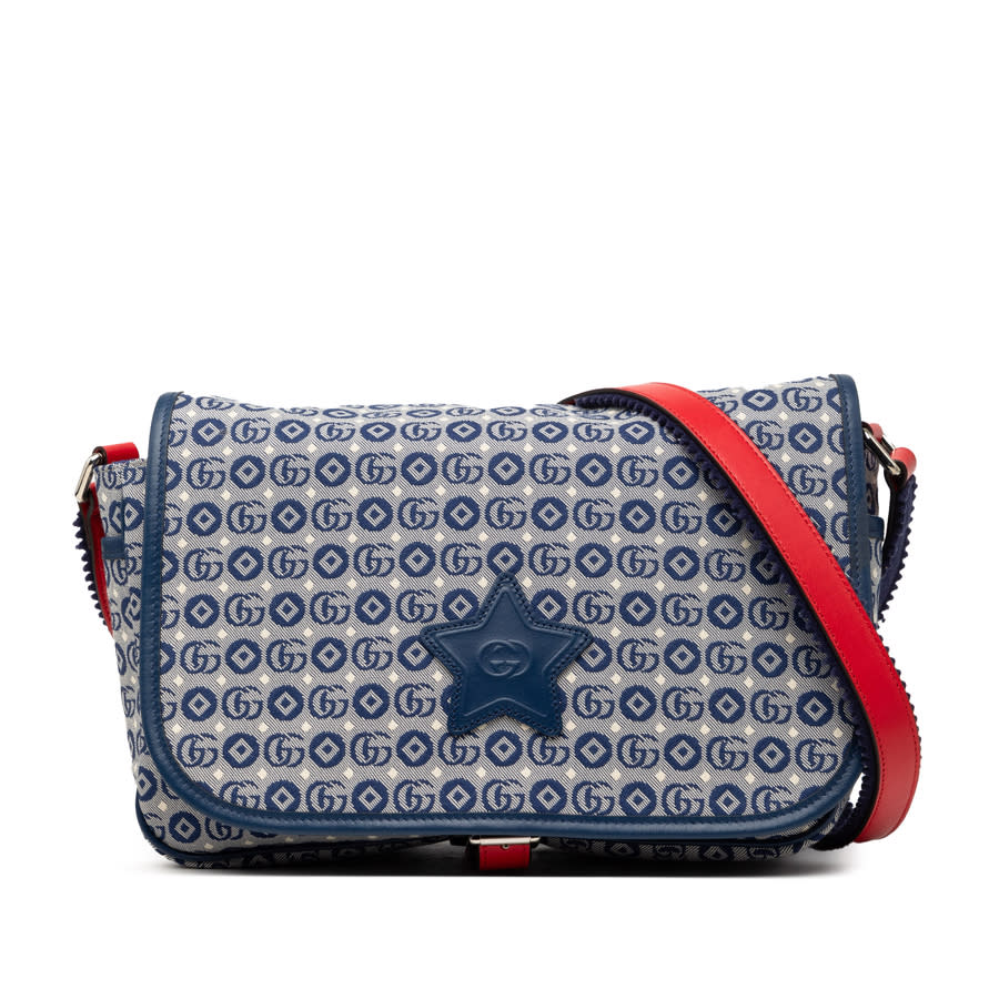 Gucci Pre-owned Gucci Kids GG Canvas Star Messenger Bag Unisex