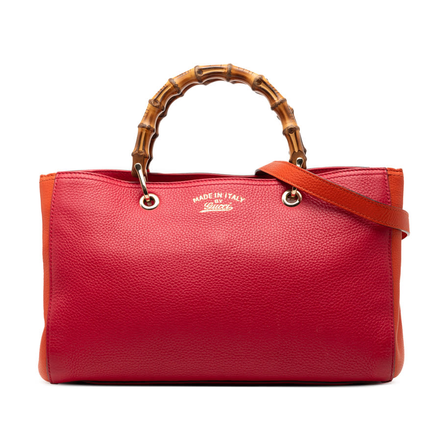 Gucci Pre-owned Gucci Medium Bicolor Calfskin Bamboo Shopper