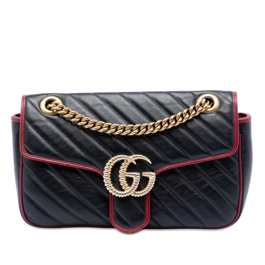 Gucci Pre-owned Gucci Medium GG Marmont Matelasse Diagonal Leather