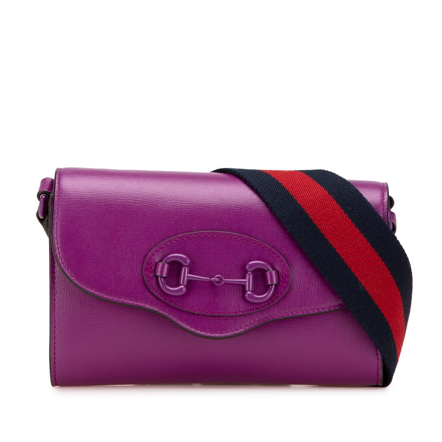 Gucci Pre-owned Gucci Mini Leather Horsebit 1955 Web Crossbody
