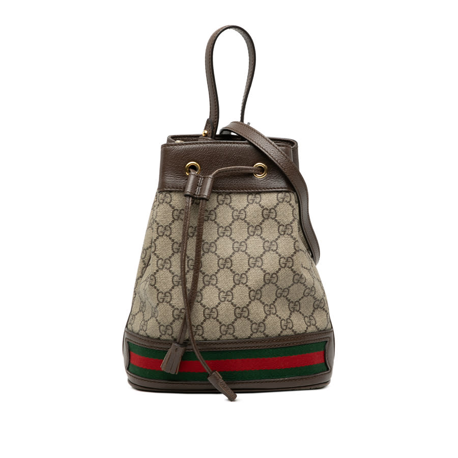 Gucci Pre-owned Gucci Small GG Supreme Ophidia Web Bucket Bag