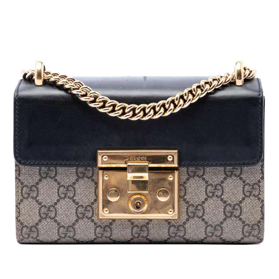 Gucci Pre-owned Gucci Small GG Supreme Padlock Crossbody Ladies