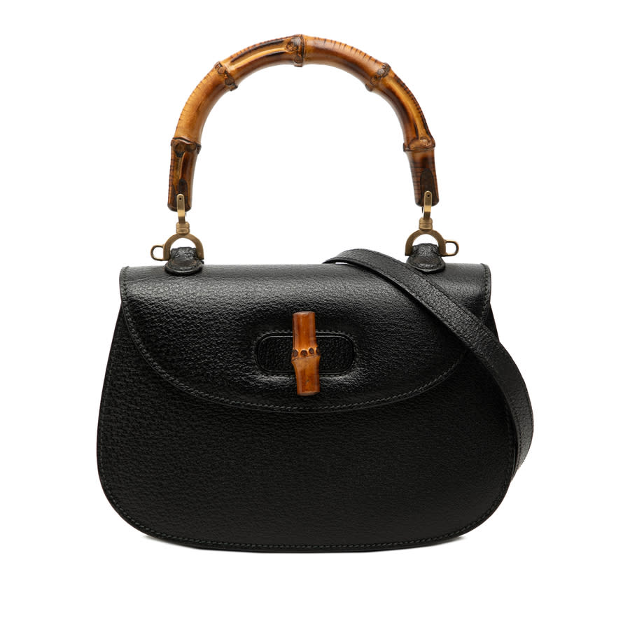 Gucci Pre-owned Gucci Small Grained Calfskin Bamboo Night Ladies