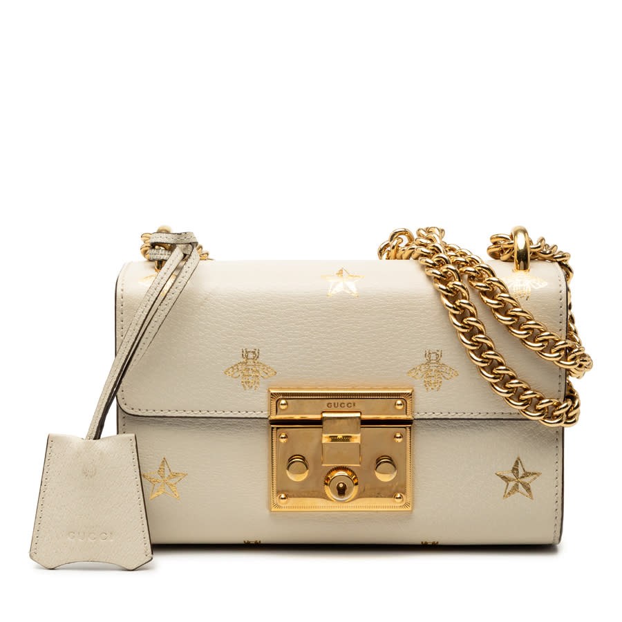 Gucci Pre-owned Gucci Small Leather Bee Star Padlock Crossbody