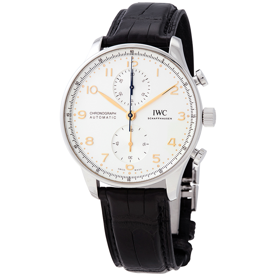 IWC Pre-owned Portugieser Chronograph Automatic Silver Dial Watch IW371604  - Pre-Owned Watches - Jomashop