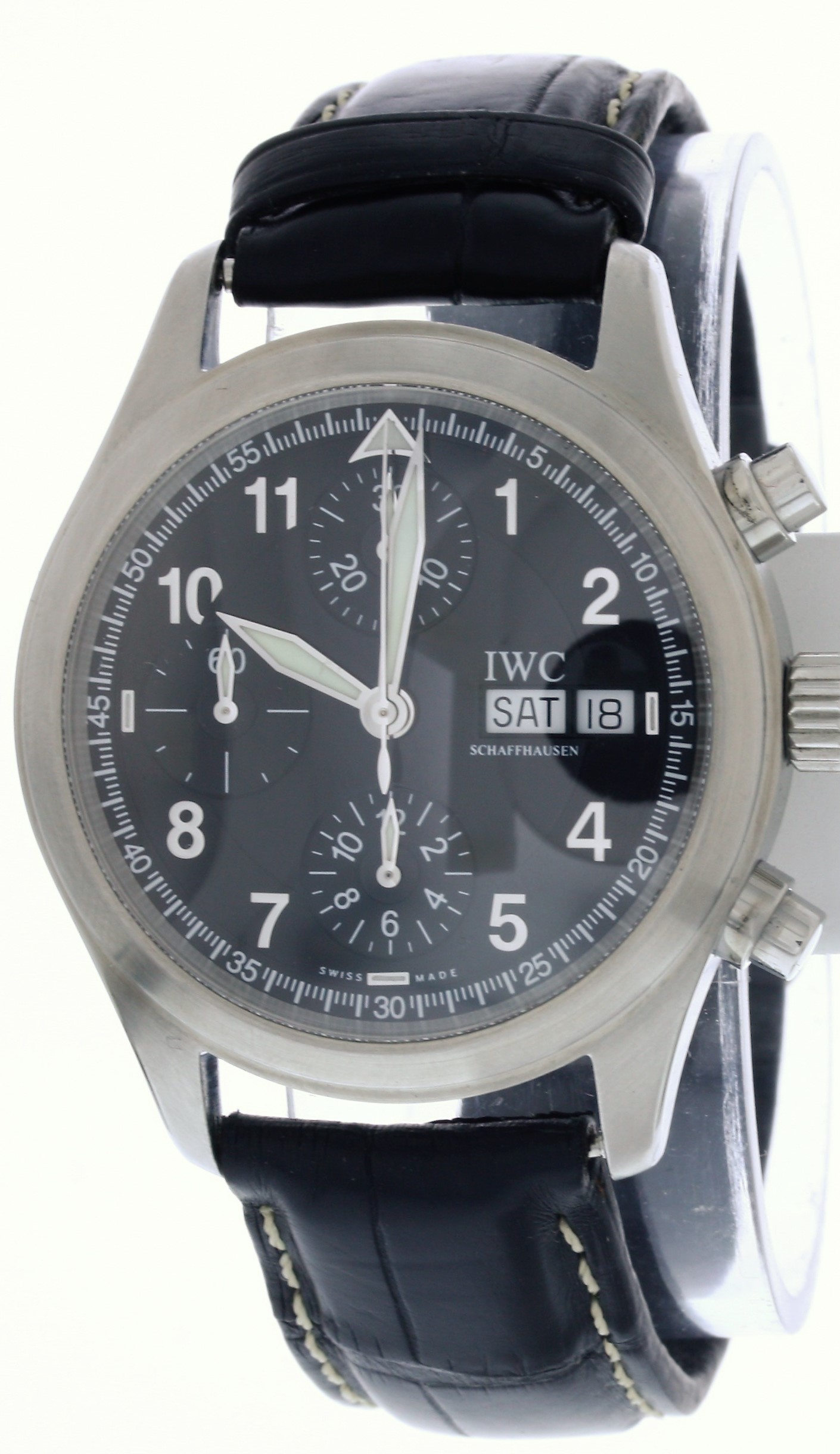 IWC Pre-owned IWC Pilot Chronograph Automatic Black Dial Men's Watch IW3706-13  IW3706-13 - Pre-Owned Watches, IWC - Jomashop