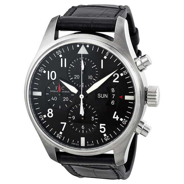 IWC Pre-owned IWC Pilot Chronograph Automatic Black Dial Men's Watch IW377701  IW377701 7640127776094 - Pre-Owned Watches, IWC - Jomashop