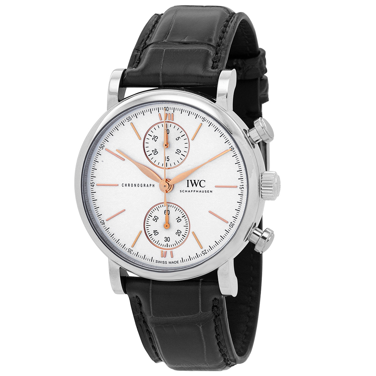 Pre-owned Iwc Portofino Chronograph Silver Dial Men's Watch Iw391406