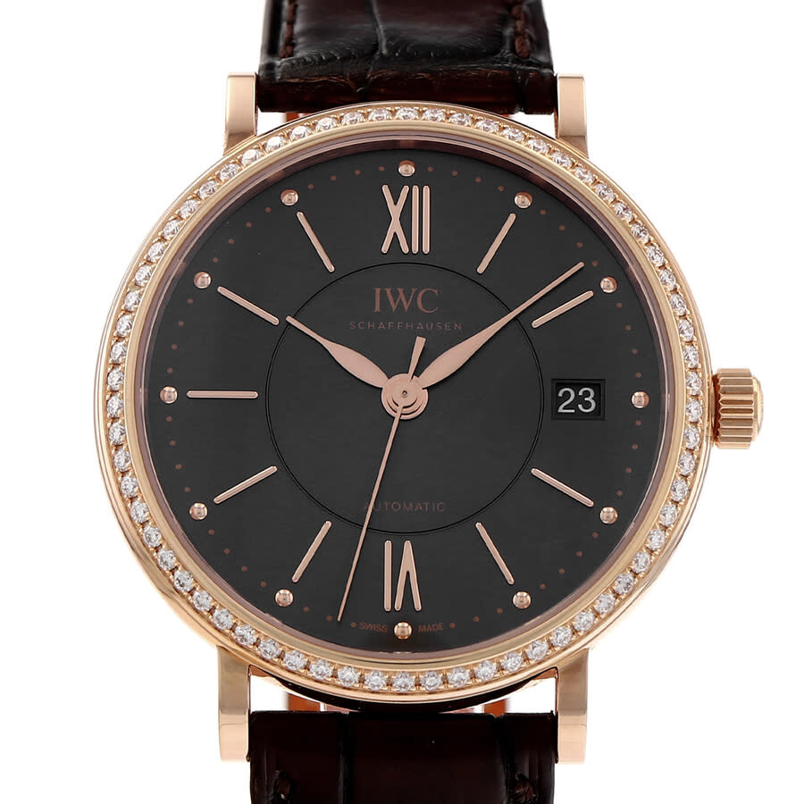 IWC Pre-owned IWC Portofino Diamond Grey Dial Unisex Watch IW458108 ...