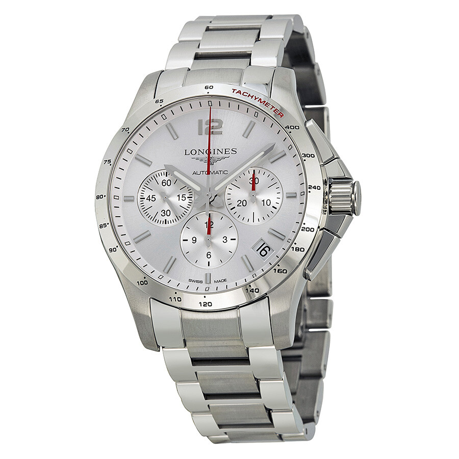 Longines Pre-owned Longines Conquest Chronograph Silver Dial Men's