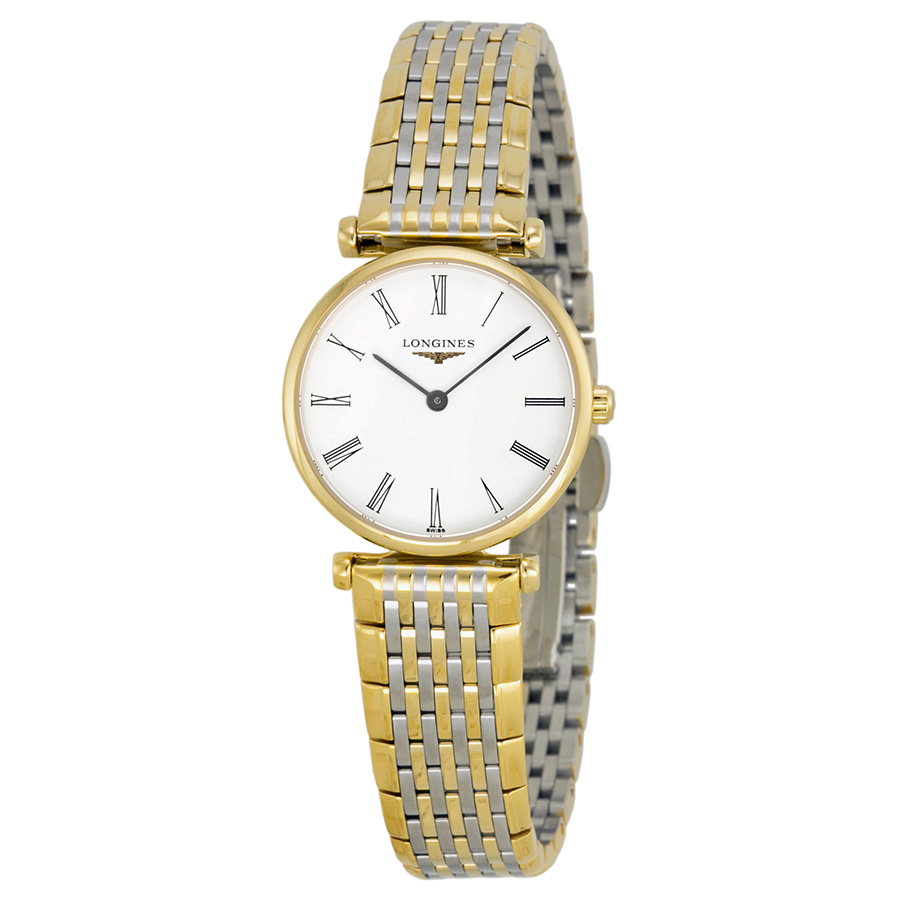 Longines La Grande Classique White Dial Two Tone Mesh Bracelet Watch for Women - L4.205.2.87.7
