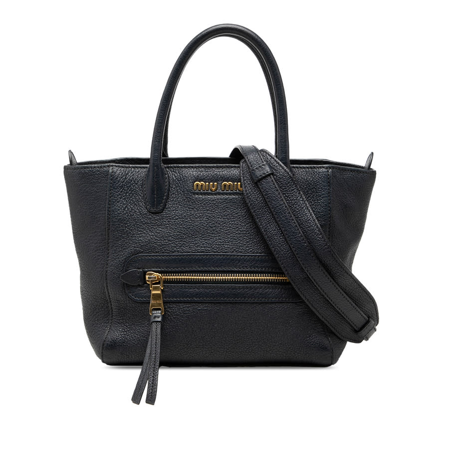 Miu Miu Pre-owned Miu Miu Goatskin Madras Front Pocket Satchel