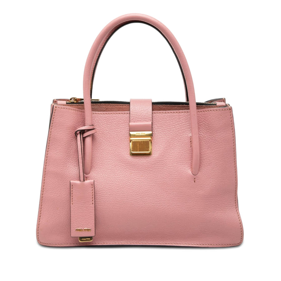 Miu Miu Pre-owned Miu Miu Goatskin Madras Handbag Ladies