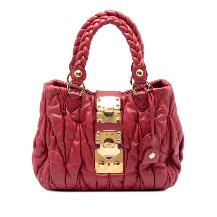 Miu Miu Pre-owned Miu Miu Matelasse Lux Lambskin Bauletto Aperto