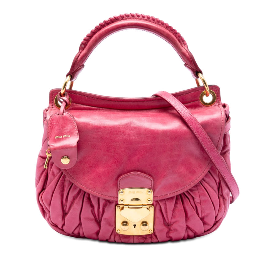 Miu Miu Pre-owned Miu Miu Matelasse Nappa Coffer Satchel Ladies