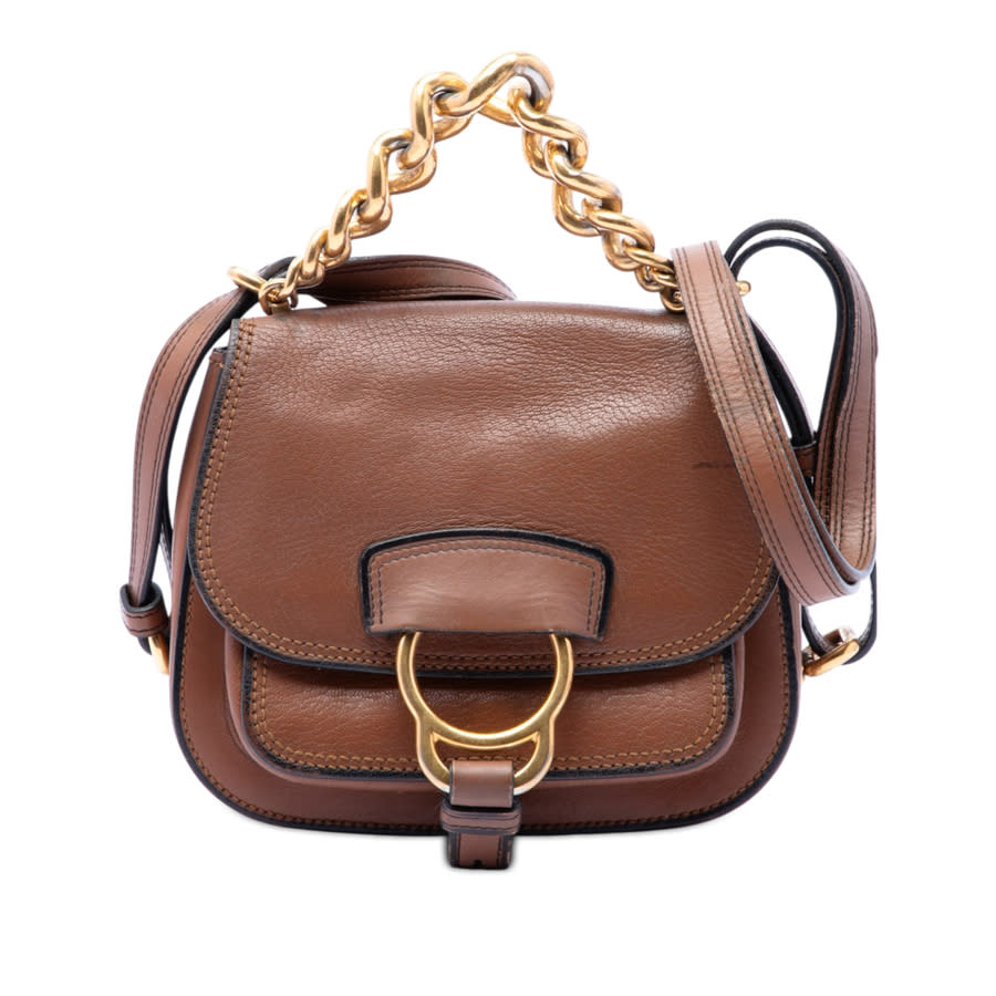 Miu Miu Pre-owned Miu Miu Mini Goatskin Madras Dahlia Satchel