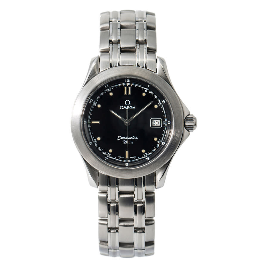 Omega Preowned Omega Seamaster Quartz Chronometer Black Dial Men's