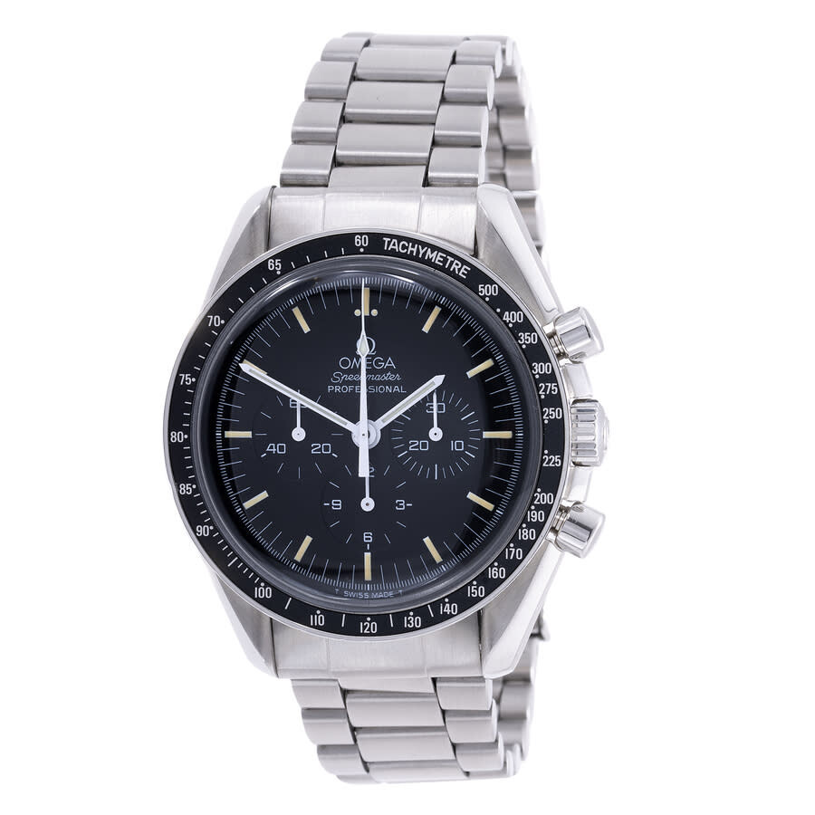 Omega Pre-owned Omega Speedmaster Apollo Xi Moon Watch Black Dial
