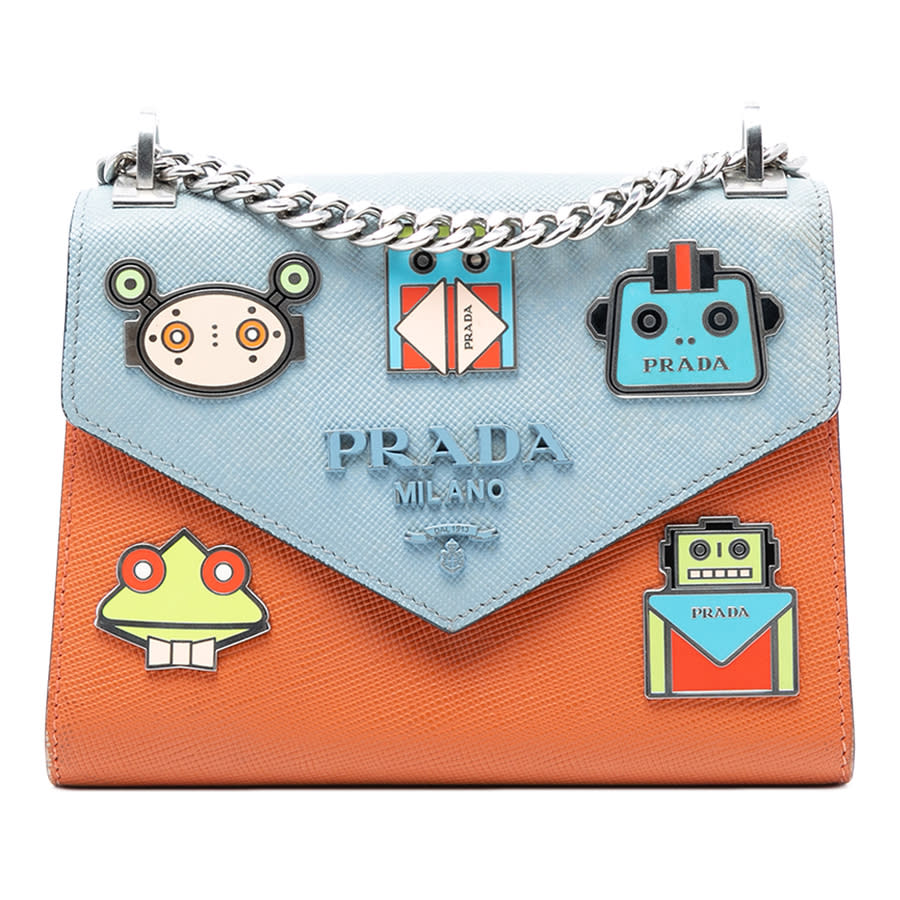Prada Pre-owned Prada Bicolor Saffiano Cuir Monochrome Robot