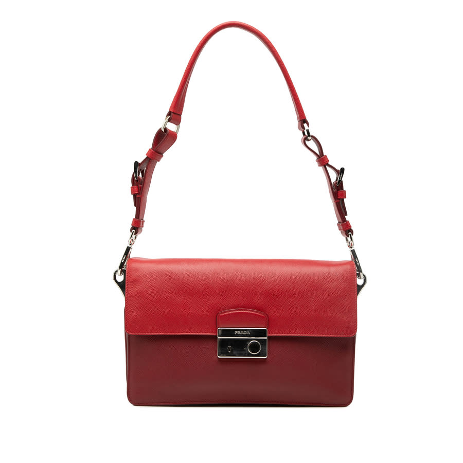 Prada Pre-owned Prada Bicolor Saffiano Sound Lock Shoulder Bag