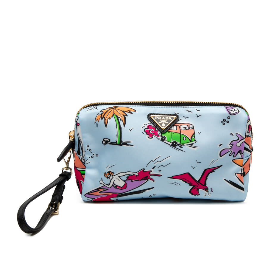 Prada Pre-owned Prada Tessuto Stampato Surf Cosmetic Pouch