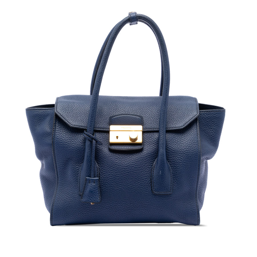 Prada Pre-owned Prada Vitello Daino Sound Lock Satchel Ladies