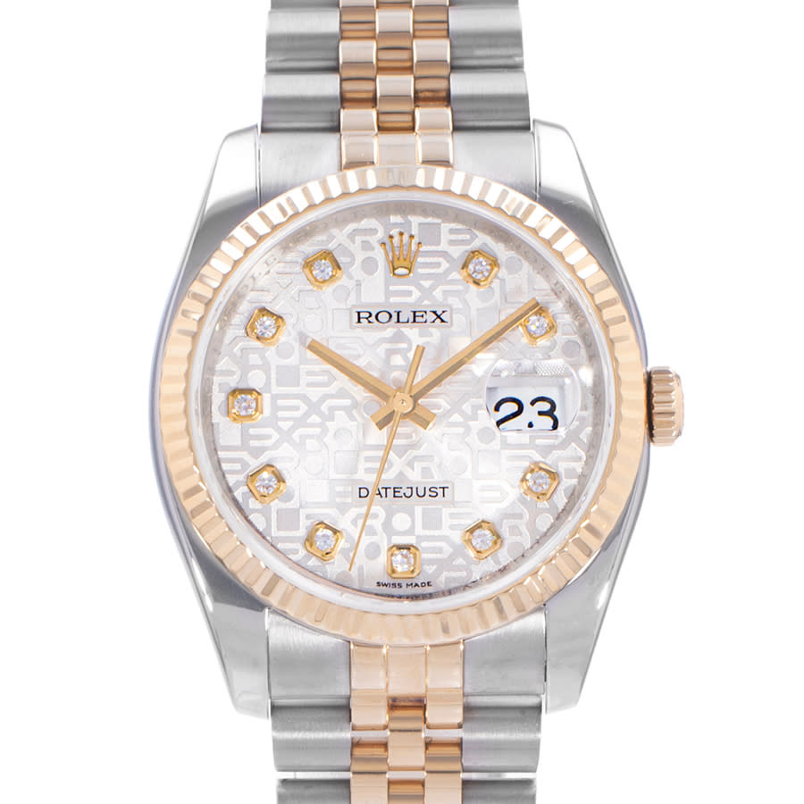 Rolex Pre-owned Rolex Datejust 36 Automatic Chronometer Diamond Silver ...