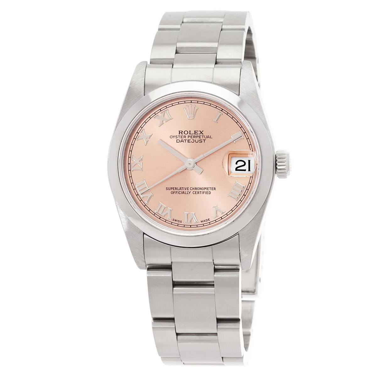 Pre-owned Rolex Datejust Automatic Rose Gold Dial Ladies Watch 78240 ...