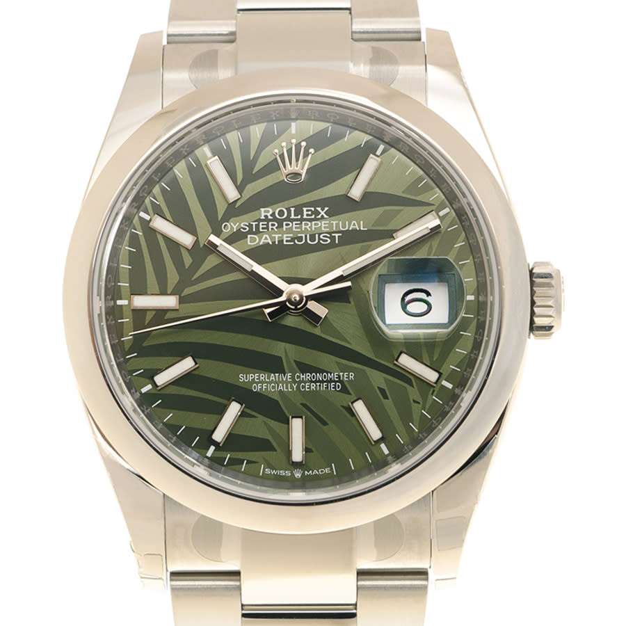 Mua Pre-owned Rolex Datejust Olive Green Palm Dial Ladies Watch
