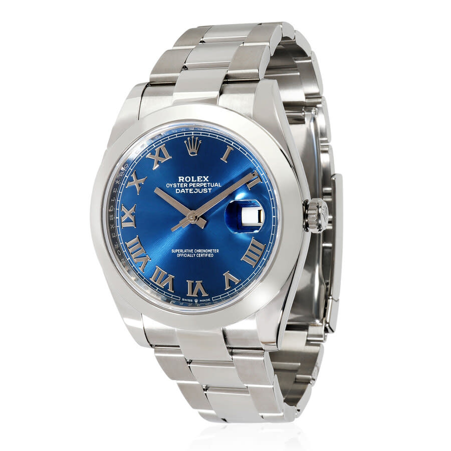 Rolex Preowned Rolex Oyster Perpetual Automatic Chronometer Blue Dial