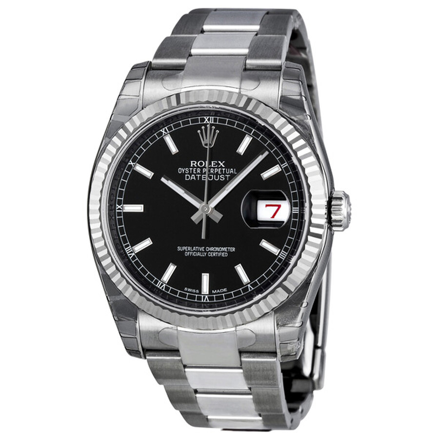 Oちゃ Rolex Datejust 36 Smooth / Black / Oyster 116200-0059