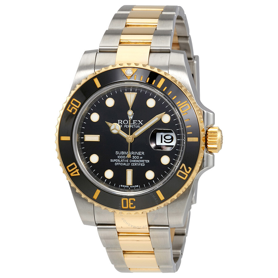 Shop Rolex Submariner Black Dial 40mm Steel And 18kt Gold Men's Watch 116613bkso In Black / Gold / Gold Tone / Yellow