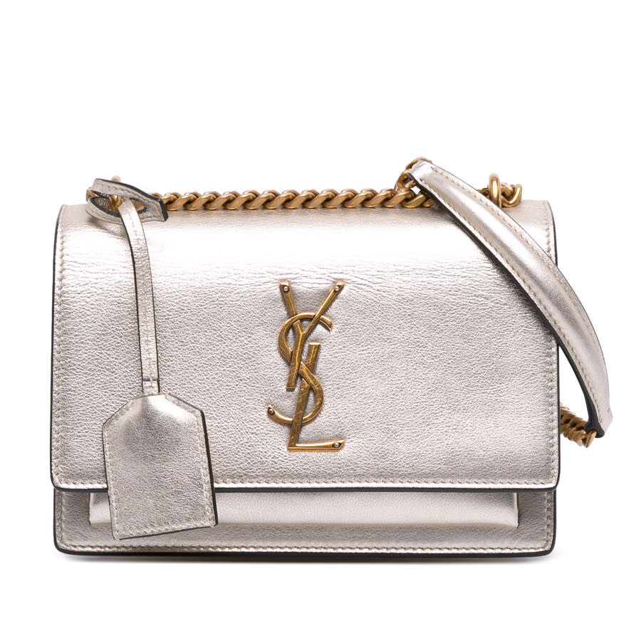 Saint Laurent Pre-owned Saint Laurent Small Metallic Calfskin Monogram ...